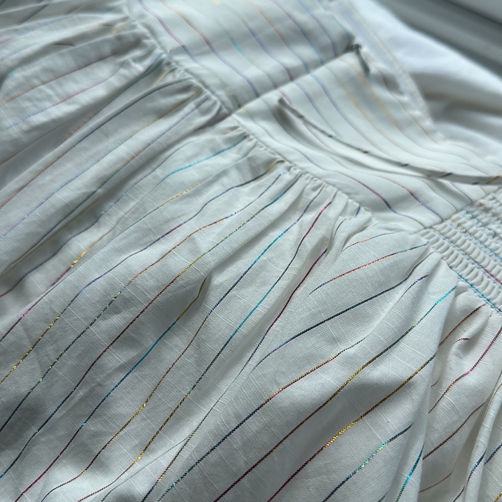 Amanda Uprichard | Jojo Dress In Pandora Pinstripe View 6